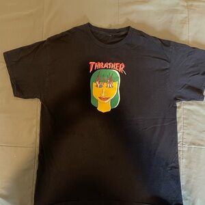 Thrasher Black Tee with Colorful Graphic